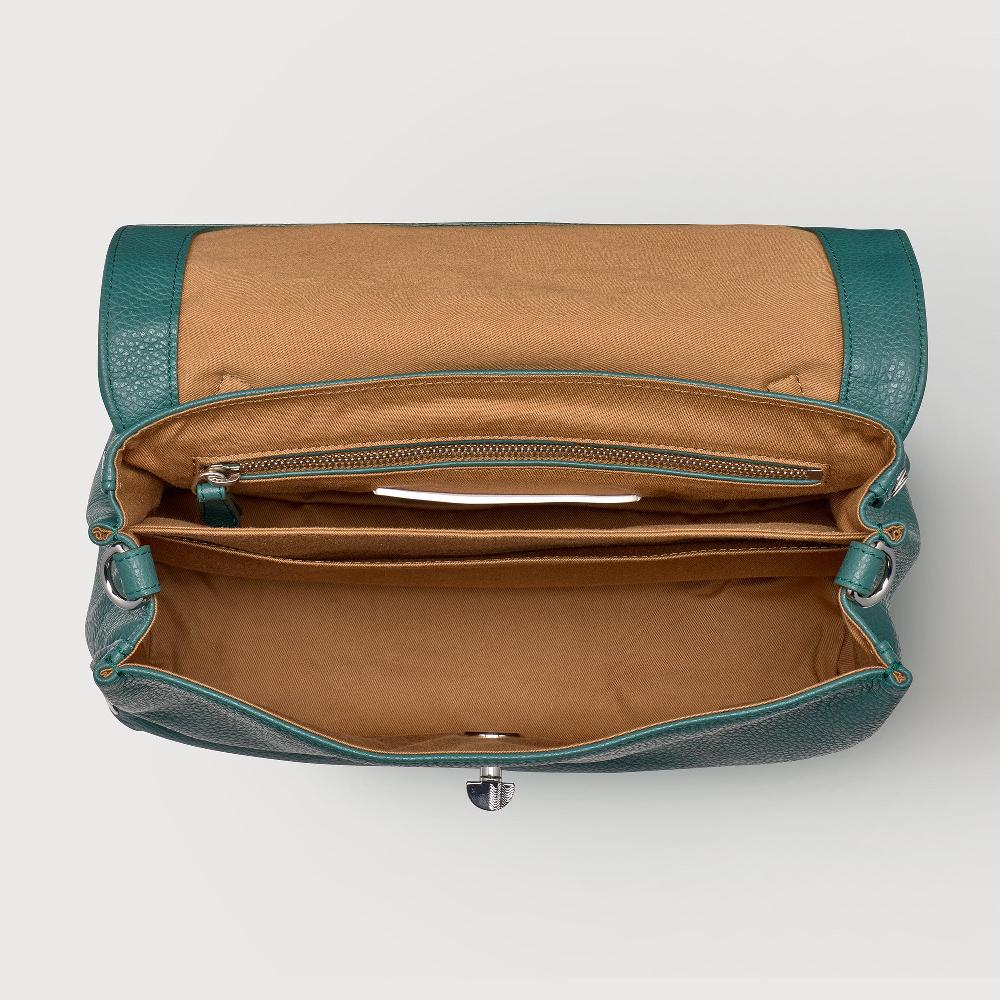 Zanellato BORSA POSTINA® SMALL IN PELLE MARTELLATA GREEN ACCA | Zanellato Nuovo
