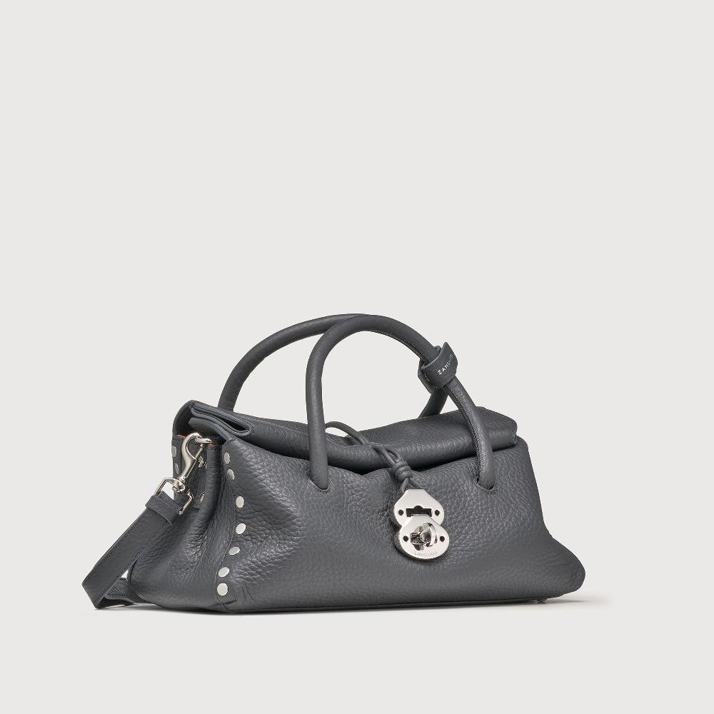 Zanellato BORSA DOTTA® SMALL IN PELLE MARTELLATA GREY STROMBOLI | Zanellato Qualità