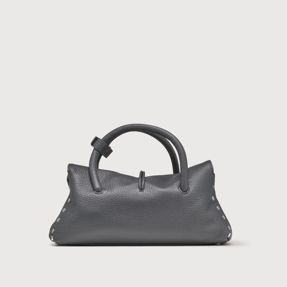 Zanellato BORSA DOTTA® SMALL IN PELLE MARTELLATA GREY STROMBOLI | Zanellato Qualità