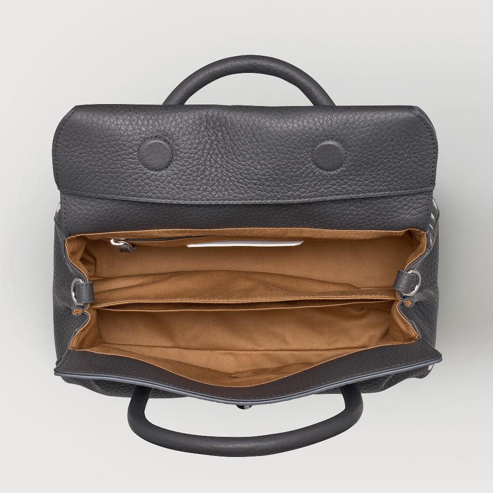 Zanellato BORSA DOTTA® SMALL IN PELLE MARTELLATA GREY STROMBOLI | Zanellato Qualità