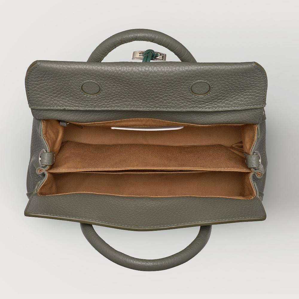 Zanellato BORSA DOTTA® SMALL IN PELLE MARTELLATA GREEN LICHENE | Zanellato Outlet