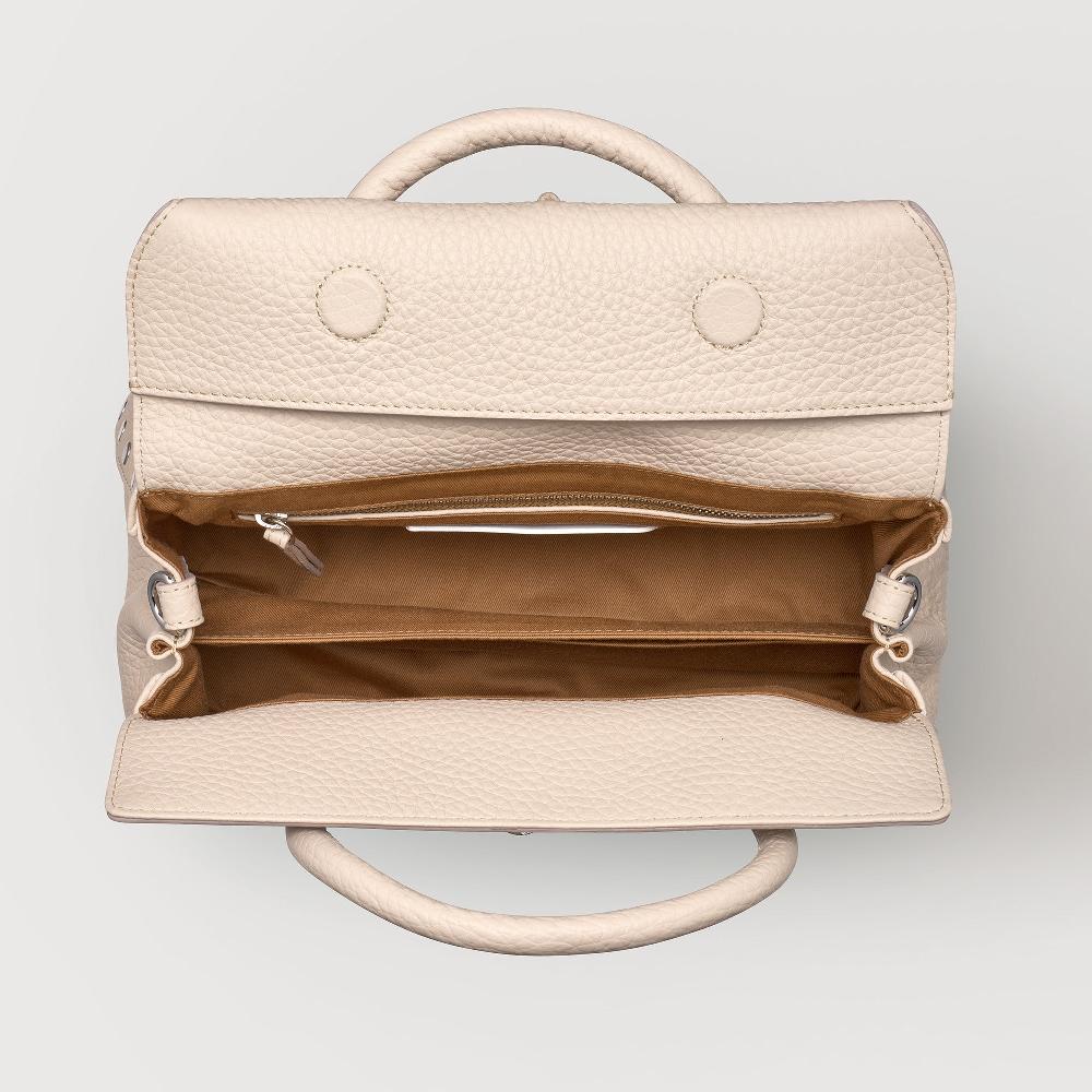 Zanellato BORSA DOTTA® SMALL IN PELLE MARTELLATA WHITE ALABASTRO | Zanellato Promozione