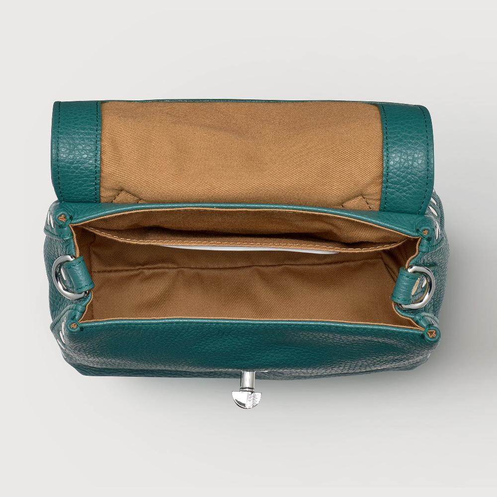 Zanellato BORSA POSTINA® BABY IN PELLE MARTELLATA GREEN ACCA | Zanellato Spedizione Gratuita