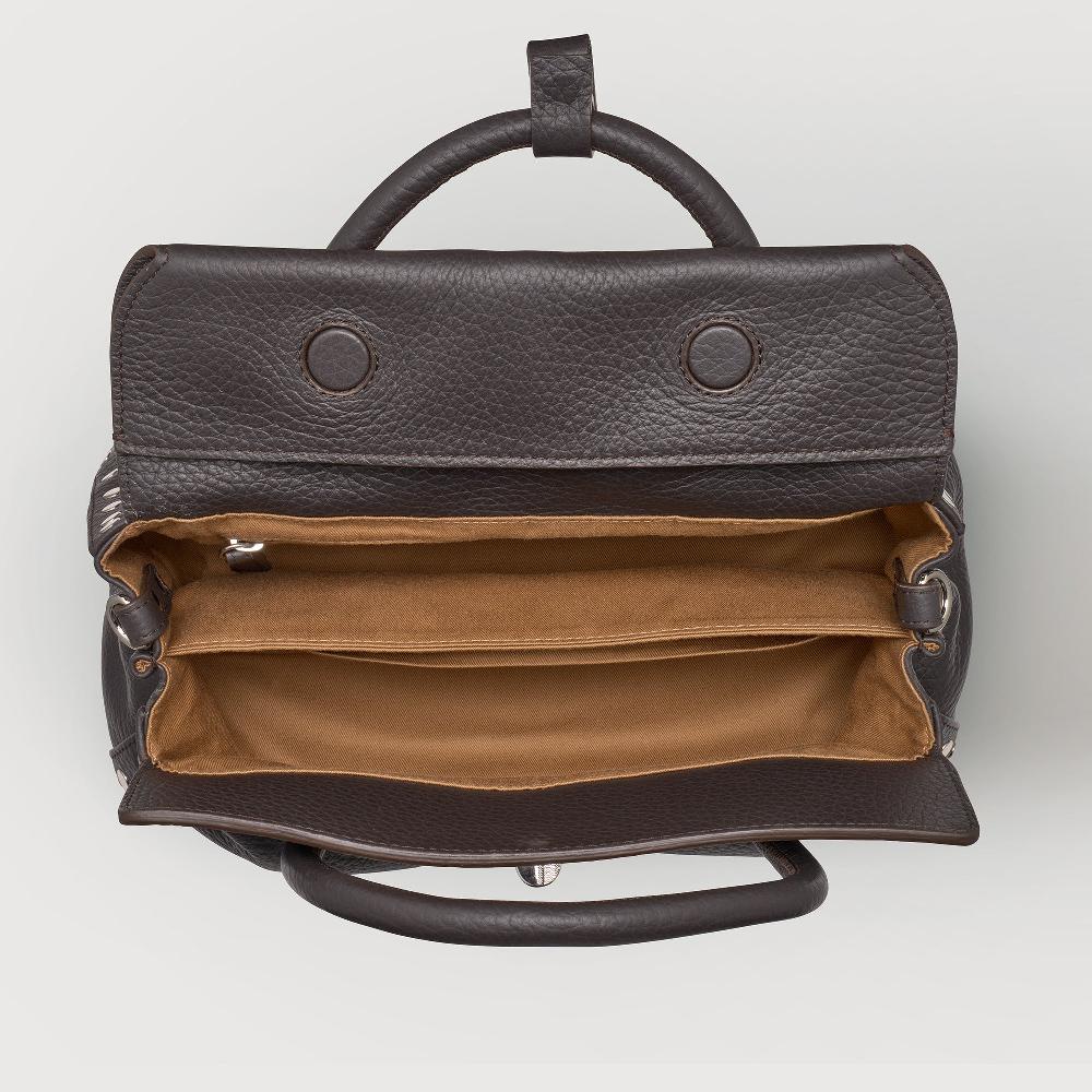 Zanellato BORSA DOTTA® SMALL IN PELLE MARTELLATA BROWN DOLCE AMARO | Zanellato Pezzi Unici