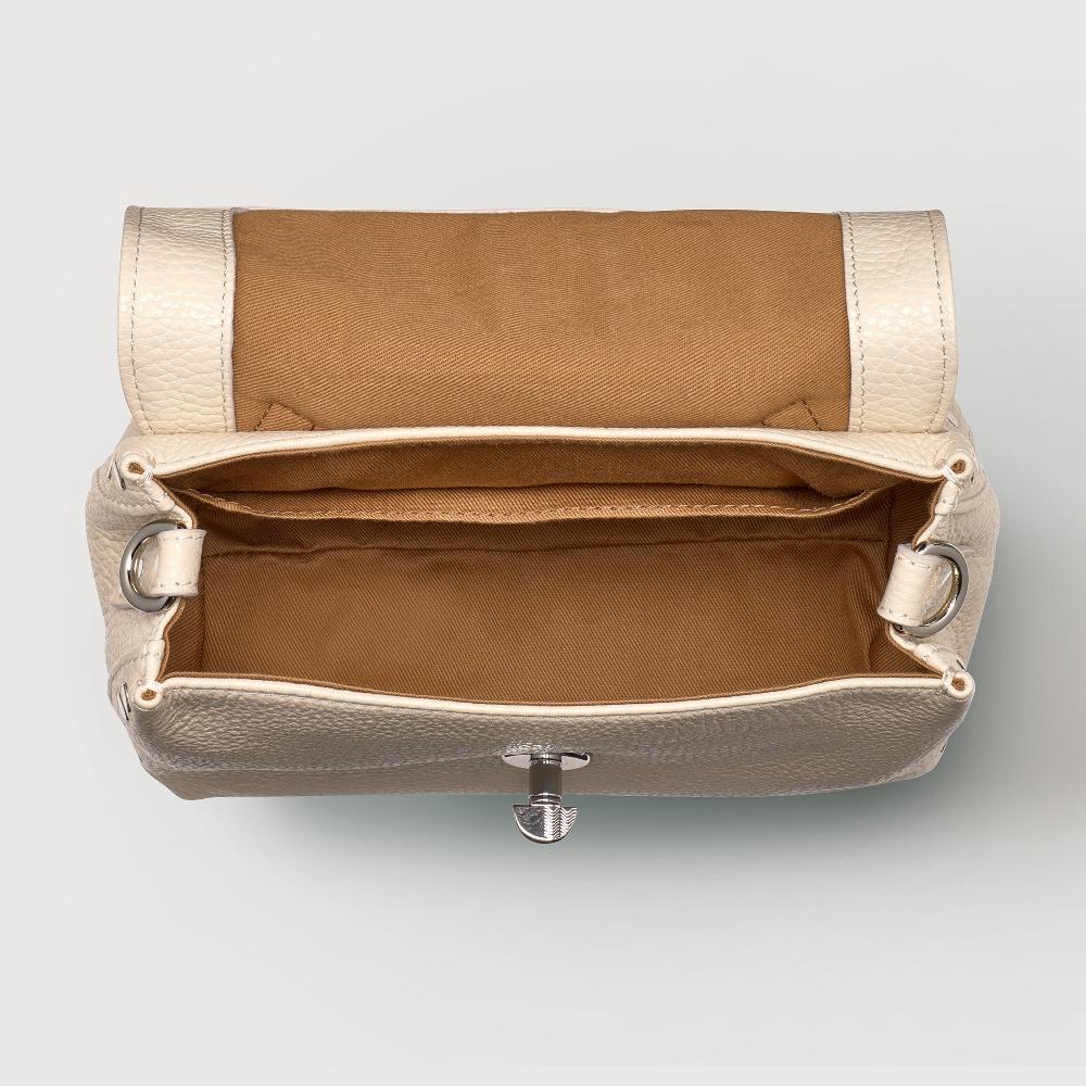 Zanellato BORSA POSTINA® BABY IN PELLE MARTELLATA WHITE BIANCONE | Zanellato Prezzo Ridotto