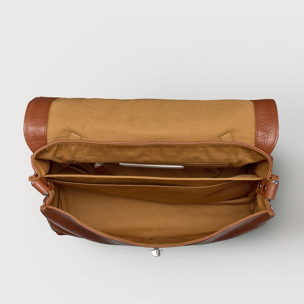 Zanellato BORSA POSTINA® MEDIUM IN PELLE MARTELLATA BROWN CANALETTO | Zanellato Sottocosto