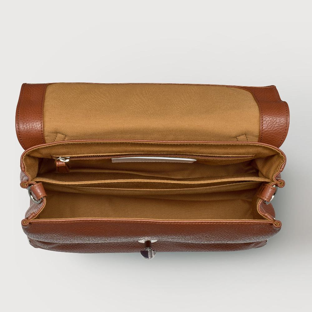 Zanellato BORSA POSTINA® SMALL IN PELLE MARTELLATA BROWN CANALETTO | Zanellato Convenienza