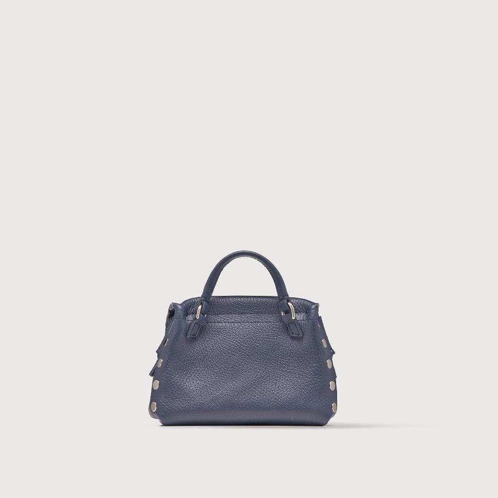 Zanellato BORSA POSTINA® SUPER BABY IN PELLE LAMINATA BLUE NAVY SAVOIA | Zanellato Online