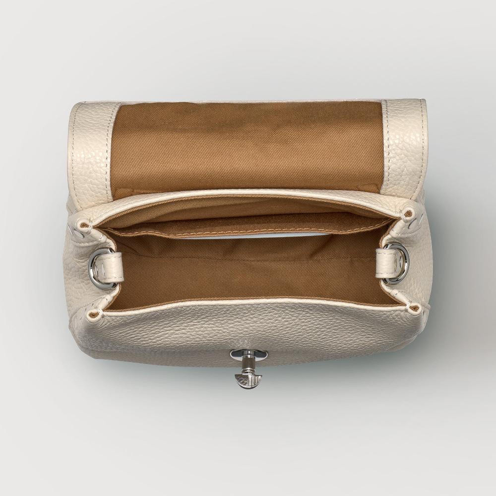 Zanellato BORSA POSTINA® BABY IN PELLE MARTELLATA WHITE BIANCONE | Zanellato Outlet