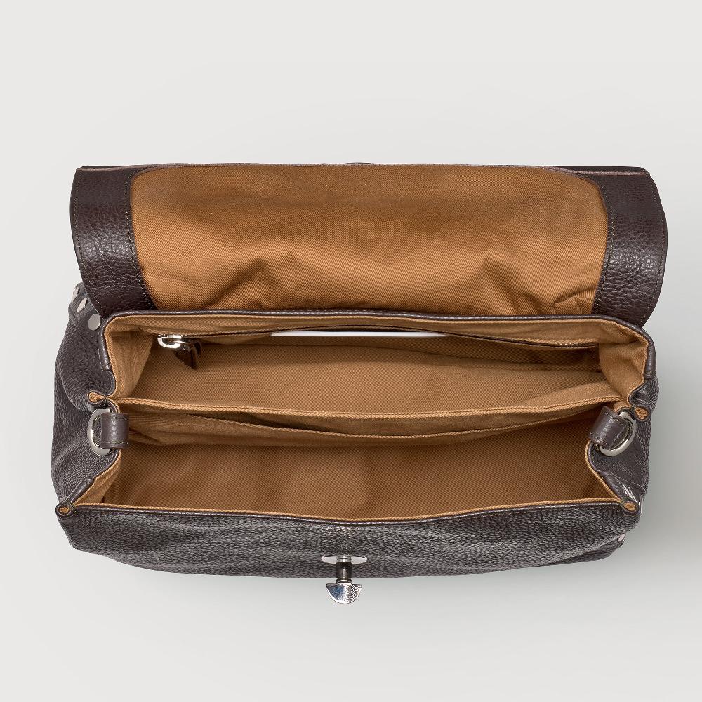 Zanellato BORSA POSTINA® SMALL IN PELLE MARTELLATA BROWN MOCACCINO | Zanellato Offerta esclusiva