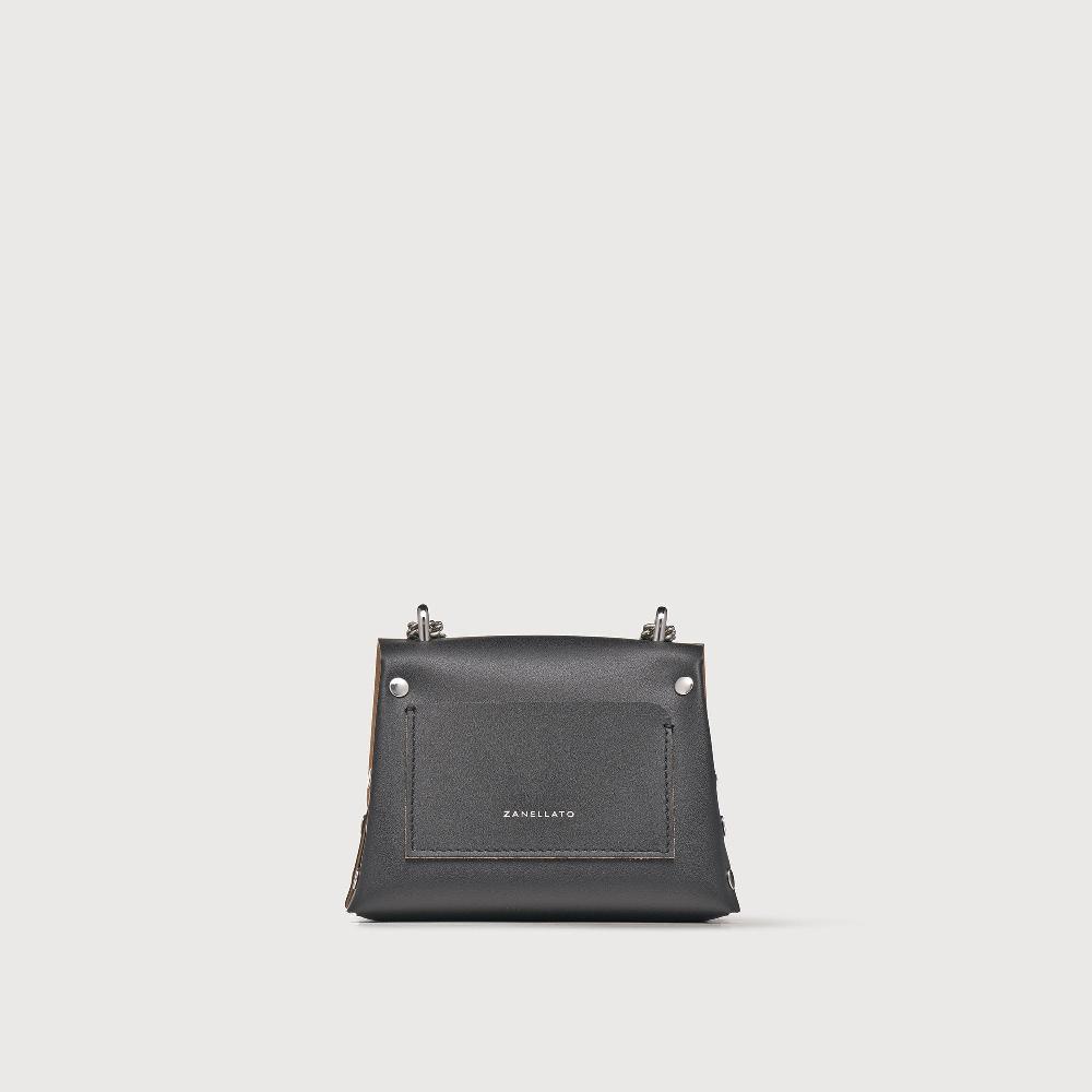 Zanellato BORSA POSTINA® SUPER BABY IN PELLE RIGENERATA BLACK NERO | Zanellato I Più Venduti
