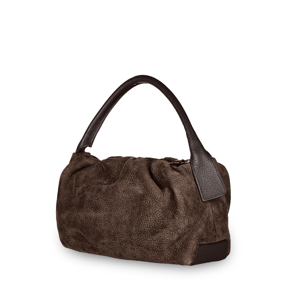 Zanellato BORSA TULIPA UNICA IN PELLE NABUK BROWN FONDENTE | Zanellato Pezzi Unici