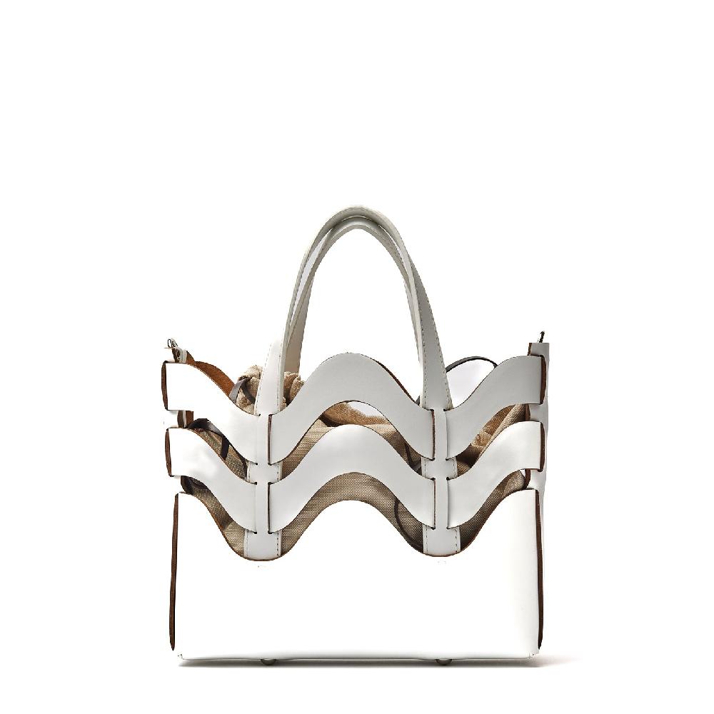 Zanellato BORSA DUNE SMALL IN PELLE RIGENERATA WHITE GESSO | Zanellato Prezzo Ridotto