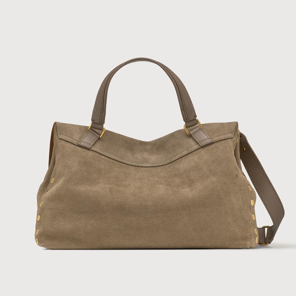 Zanellato BORSA POSTINA® MEDIUM IN PELLE NABUK GREY VOLTOLINA | Zanellato Vendita Economica