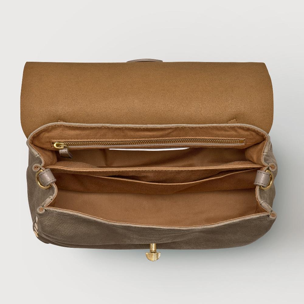 Zanellato BORSA POSTINA® SMALL IN PELLE NABUK GREY VOLTOLINA | Zanellato Saldi Di Fabbrica
