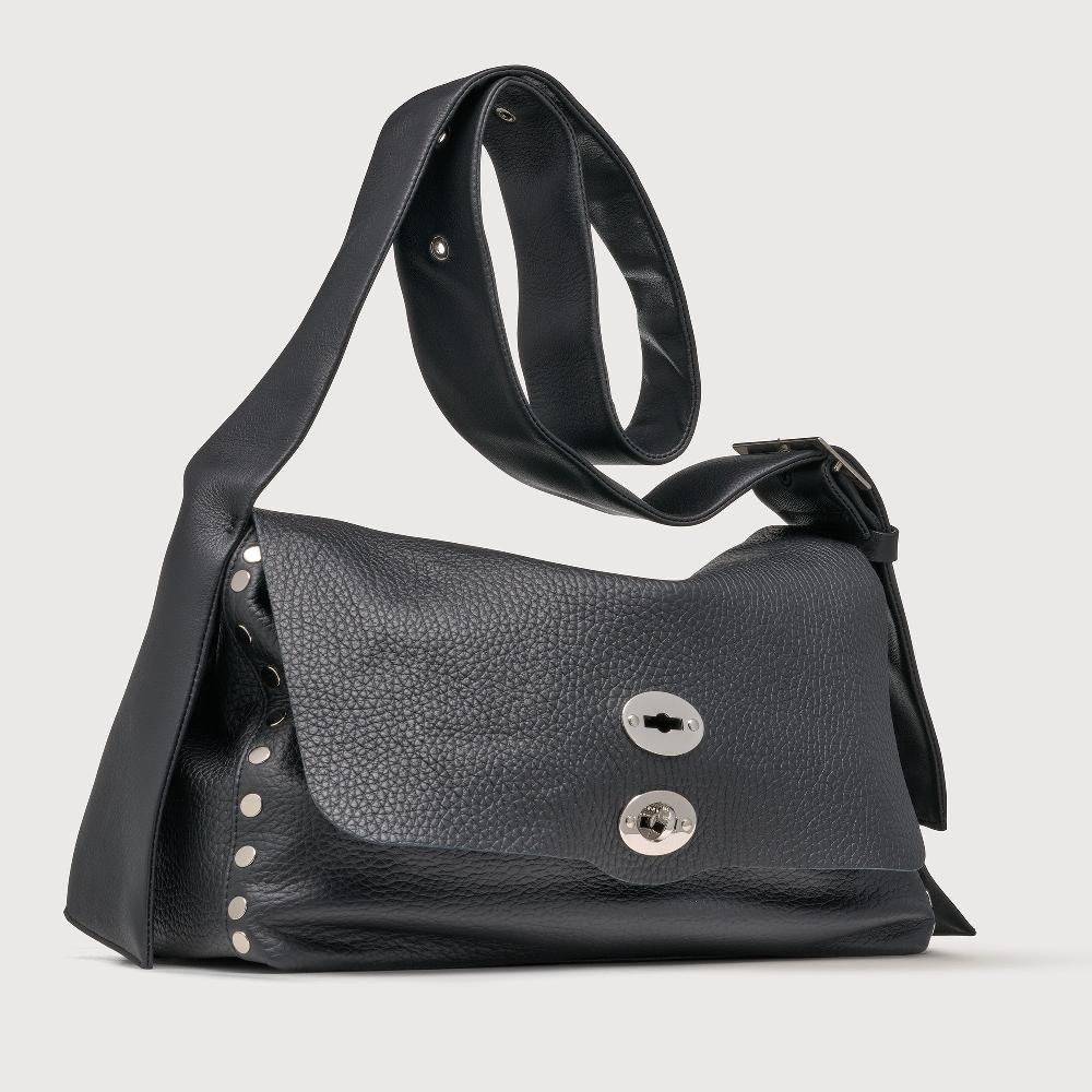 Zanellato BORSA POSTINA® MEDIUM IN PELLE MARTELLATA BLACK NERO | Zanellato 2025