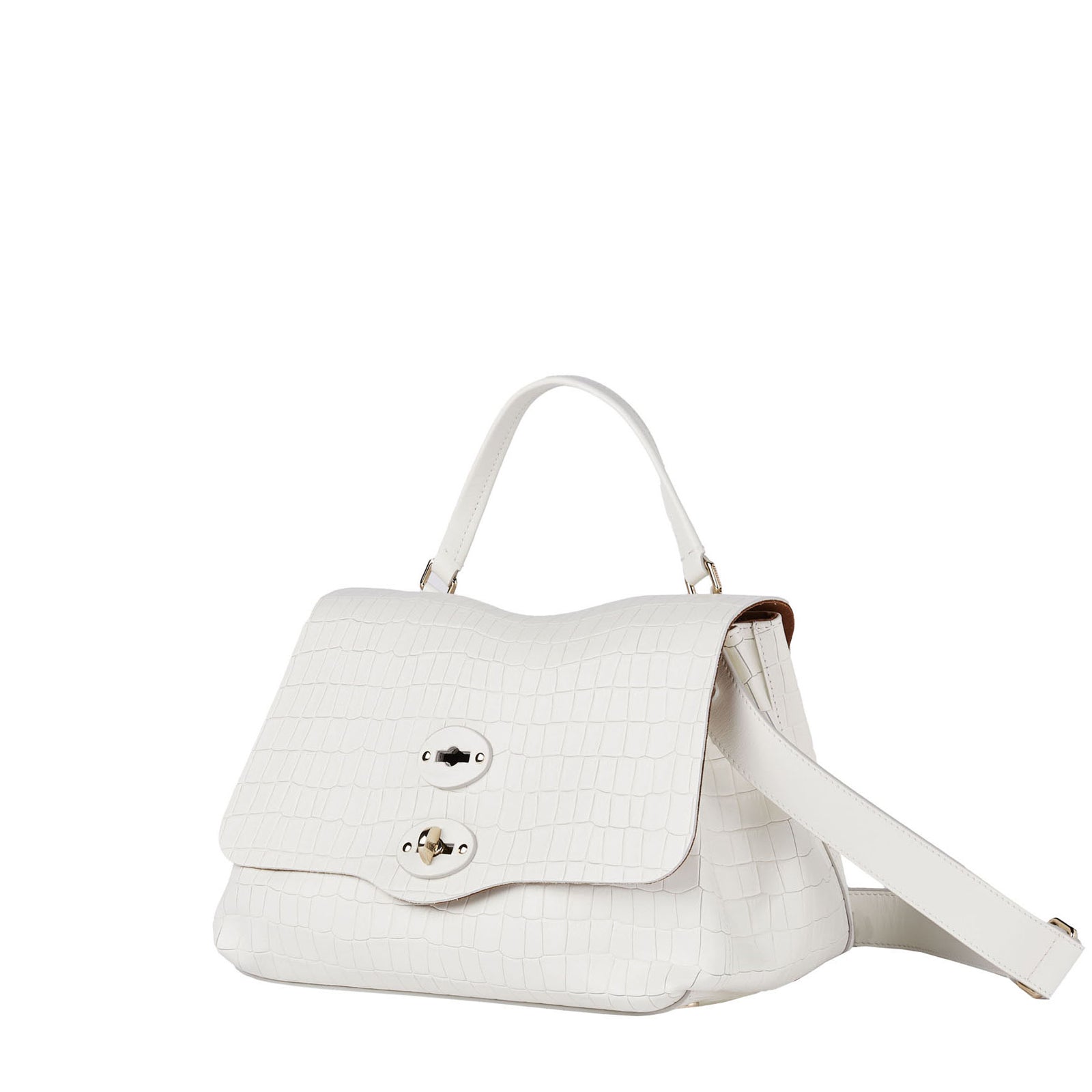 Zanellato BORSA POSTINA® SMALL IN PELLE STAMPATA WHITE LINO 21 | Zanellato Promozione