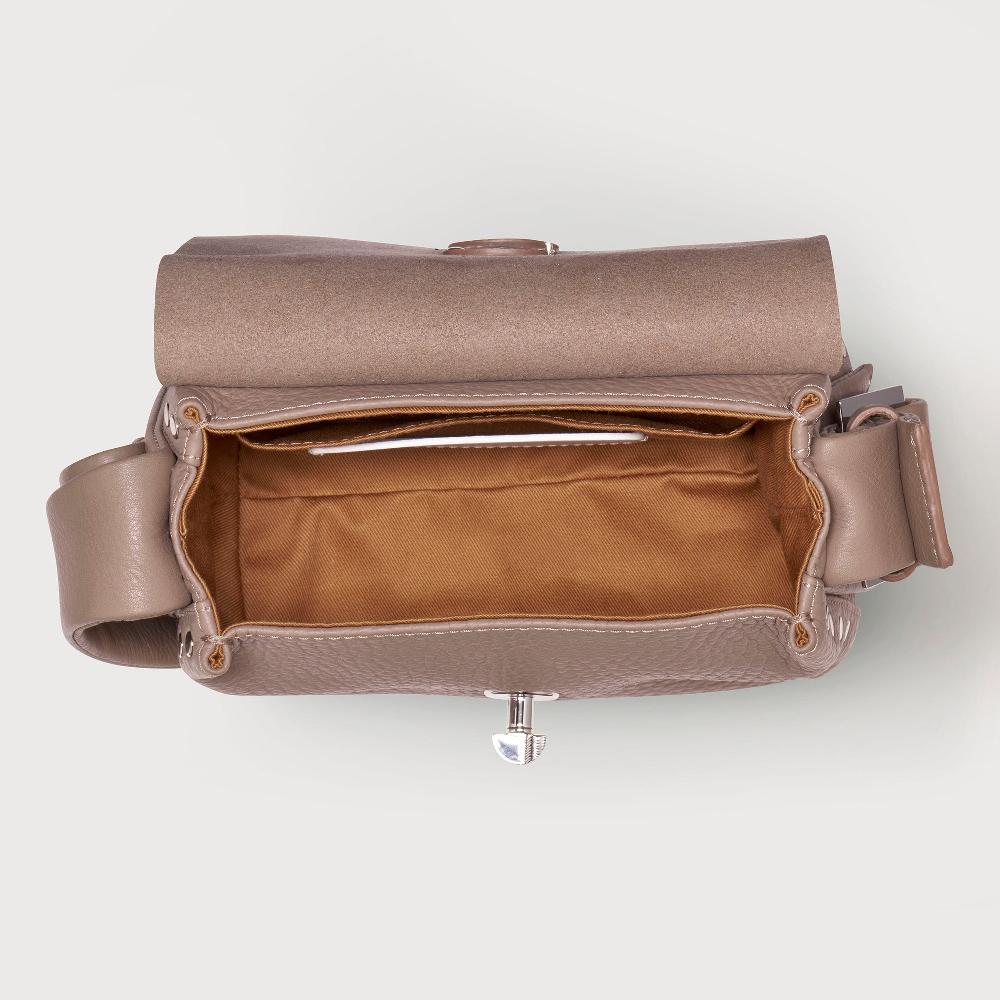 Zanellato BORSA POSTINA® BABY IN PELLE MARTELLATA GREY CENERINO | Zanellato Online
