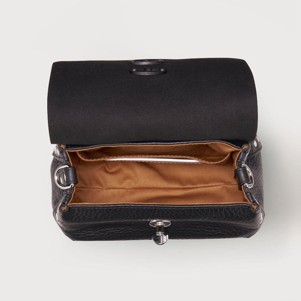 Zanellato BORSA POSTINA® BABY IN PELLE MARTELLATA BLACK NERO | Zanellato Vendita Calda