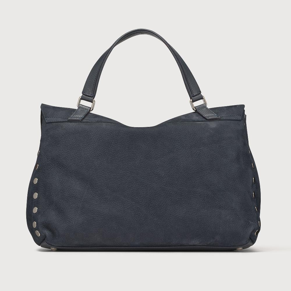 Zanellato BORSA POSTINA® MEDIUM IN PELLE NABUK BLUE NOTTE | Zanellato Saldi Di Fabbrica