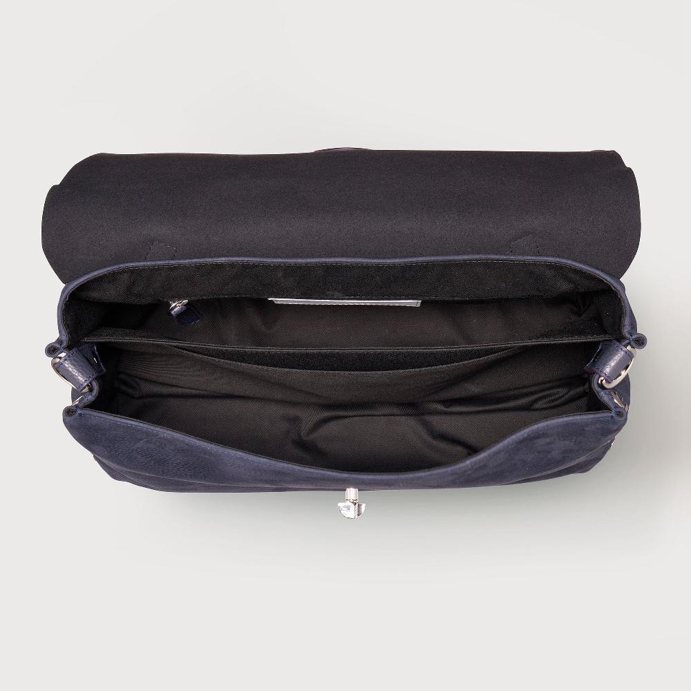 Zanellato BORSA POSTINA® MEDIUM IN PELLE NABUK BLUE NOTTE | Zanellato Saldi Di Fabbrica