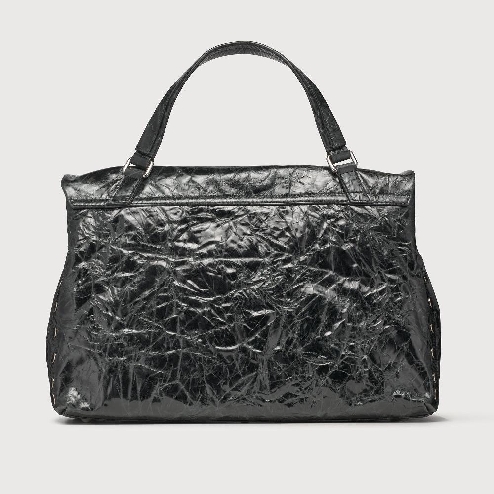 Zanellato BORSA POSTINA® MEDIUM IN PELLE SPAZZOLATA BLACK NERO | Zanellato Negozio