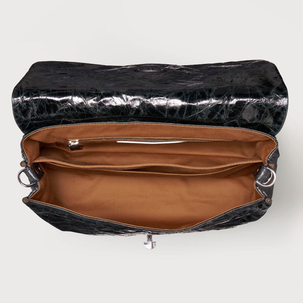 Zanellato BORSA POSTINA® MEDIUM IN PELLE SPAZZOLATA BLACK NERO | Zanellato Negozio