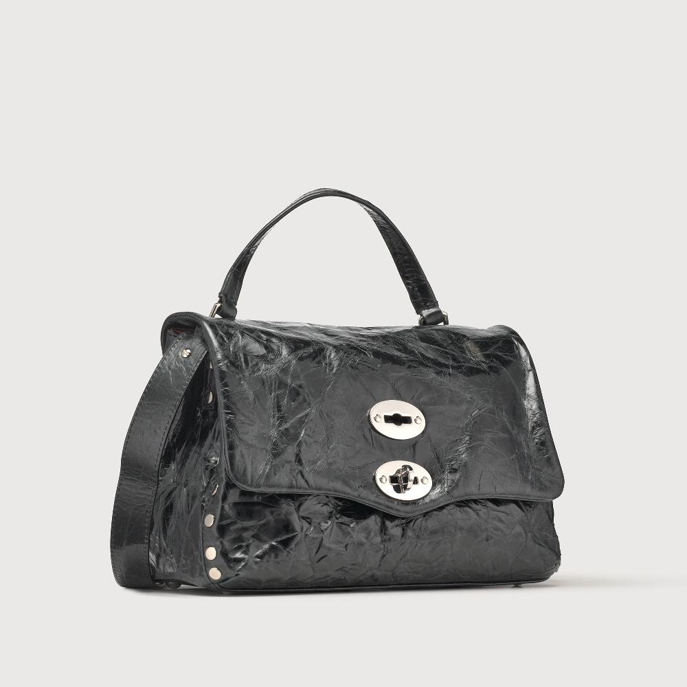 Zanellato BORSA POSTINA® SMALL IN PELLE SPAZZOLATA BLACK NERO | Zanellato Nuova