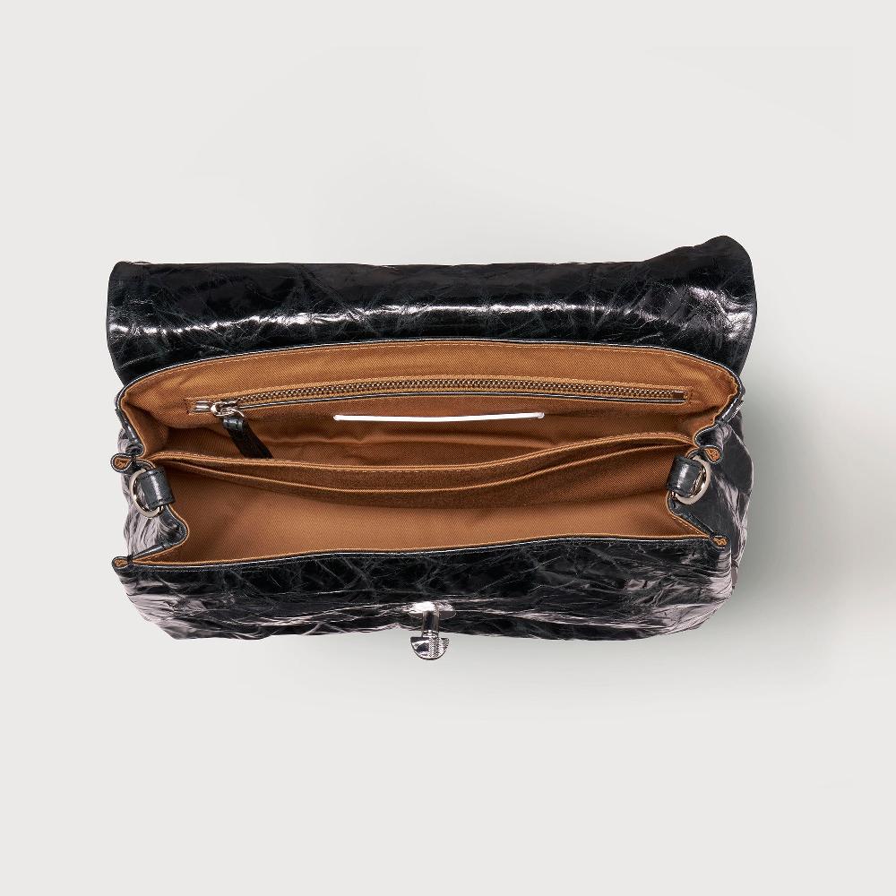 Zanellato BORSA POSTINA® SMALL IN PELLE SPAZZOLATA BLACK NERO | Zanellato Nuova