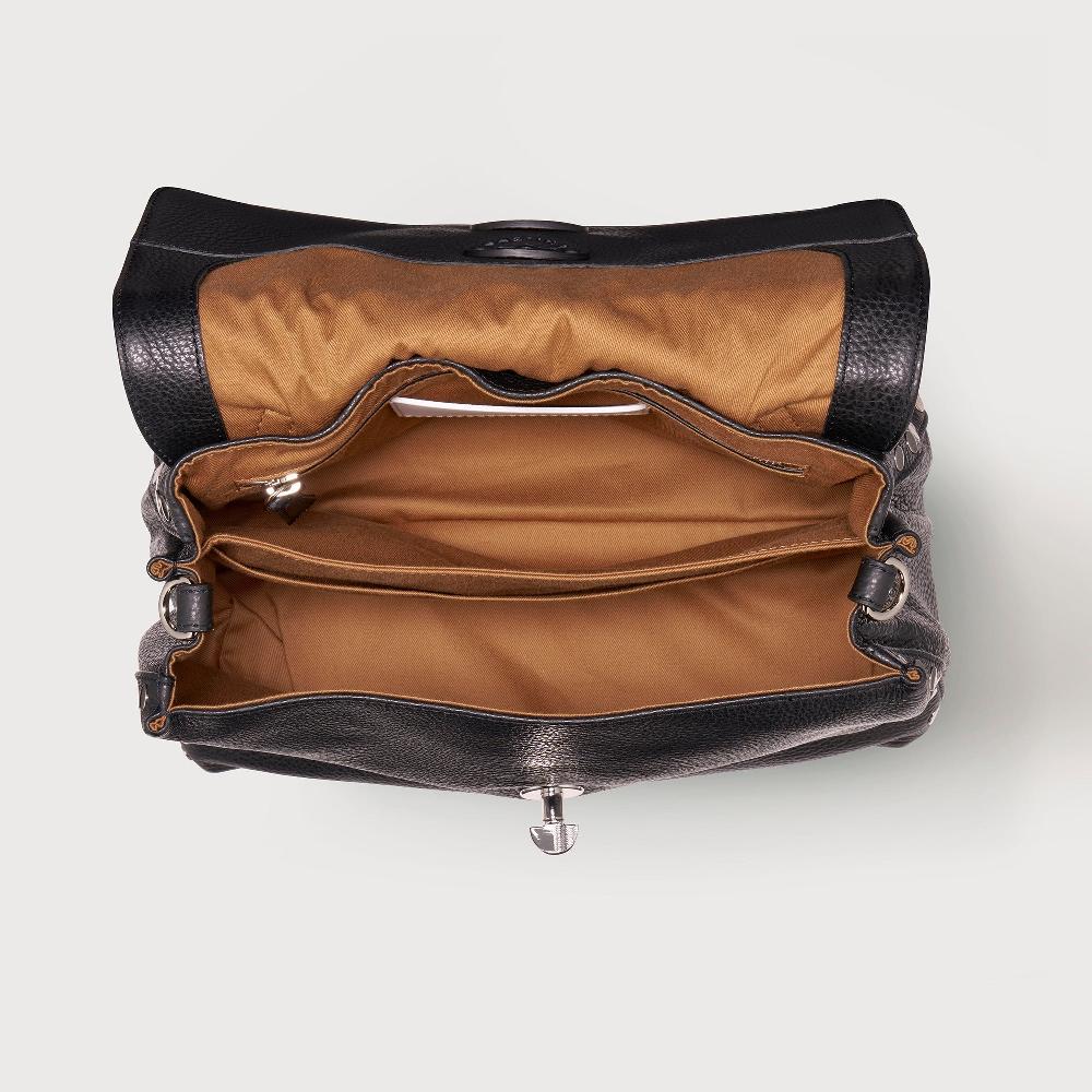 Zanellato BORSA POSTINA® SMALL IN PELLE MARTELLATA BLACK NERO | Zanellato Italia