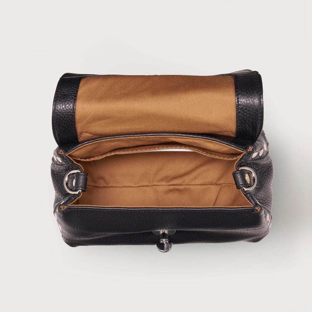 Zanellato BORSA POSTINA® BABY IN PELLE MARTELLATA BLACK NERO | Zanellato 2025