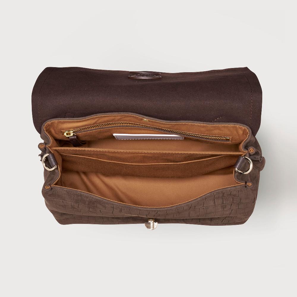 Zanellato BORSA POSTINA® SMALL IN PELLE NABUK BROWN FONDENTE | Zanellato Promozione