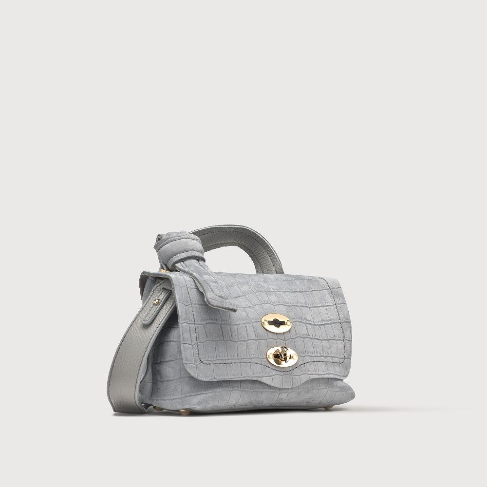 Zanellato BORSA POSTINA® BABY IN PELLE NABUK GREY PIOGGIA | Zanellato Pezzi Unici