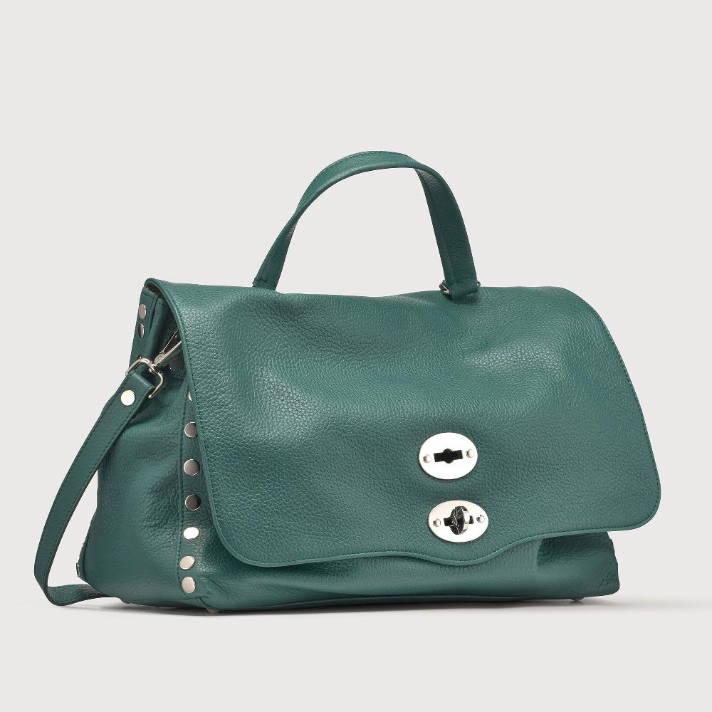 Zanellato BORSA POSTINA® MEDIUM IN PELLE MARTELLATA GREEN ACCA | Zanellato Consegna Veloce