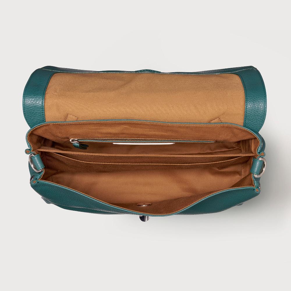 Zanellato BORSA POSTINA® MEDIUM IN PELLE MARTELLATA GREEN ACCA | Zanellato Consegna Veloce