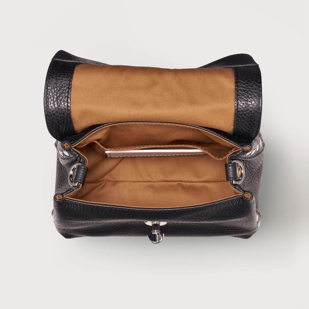 Zanellato BORSA POSTINA® BABY IN PELLE MARTELLATA BLACK NERO | Zanellato Fino Al -60%