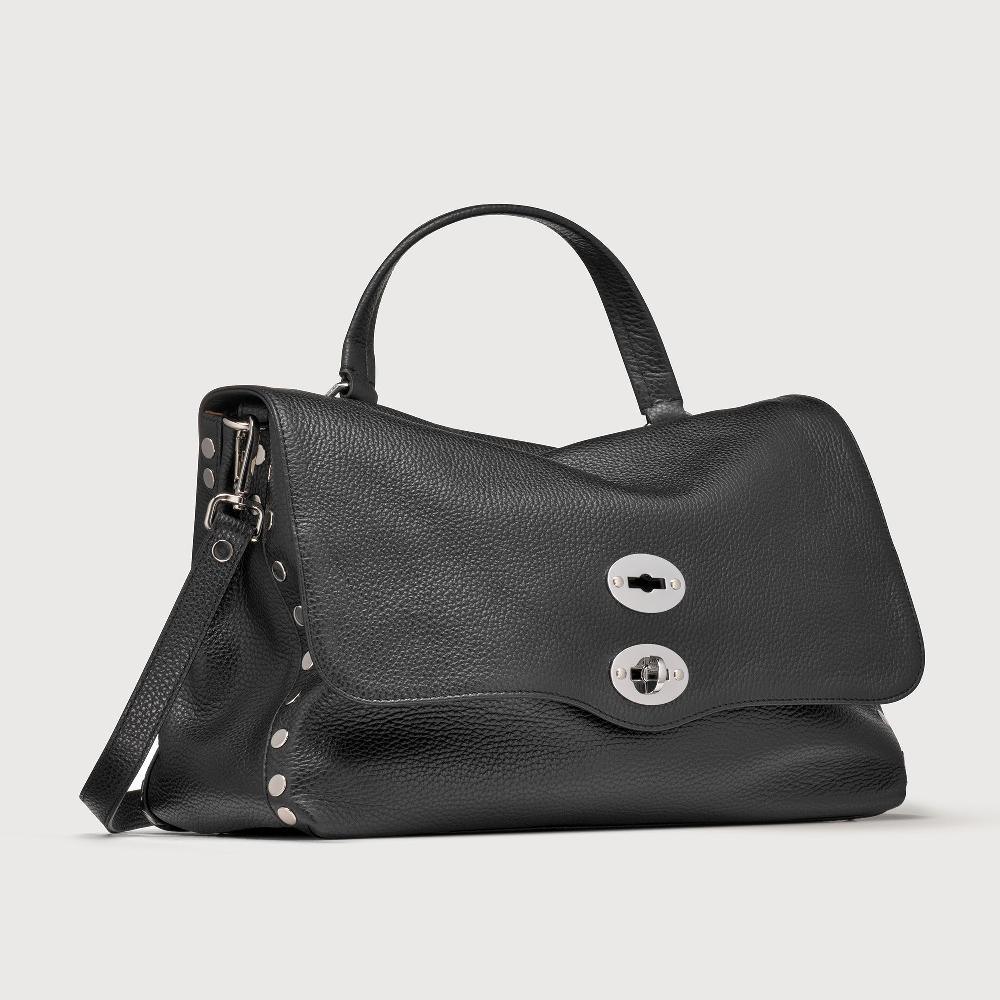 Zanellato BORSA POSTINA® MEDIUM IN PELLE MARTELLATA BLACK NERO | Zanellato Sottocosto