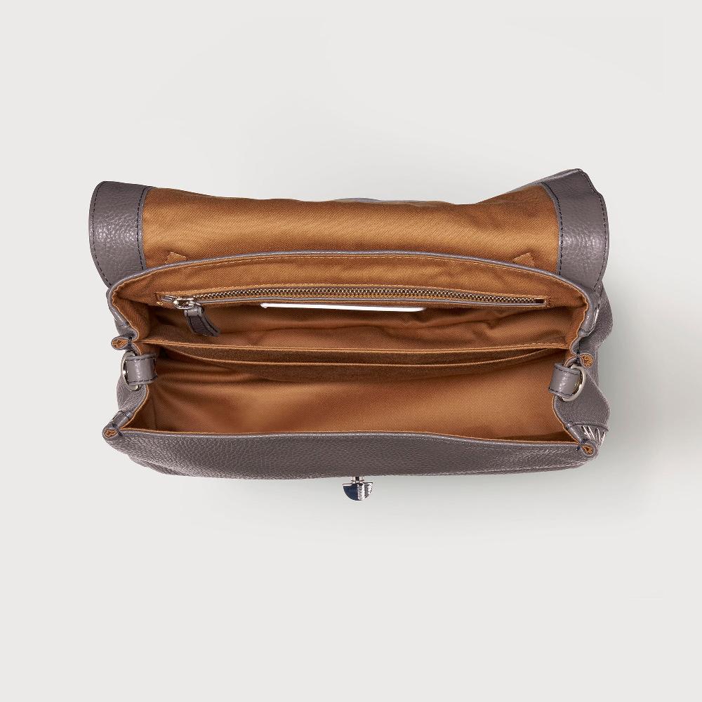 Zanellato BORSA POSTINA® SMALL IN PELLE MARTELLATA GREY MONTEBIANCO | Zanellato Convenienza