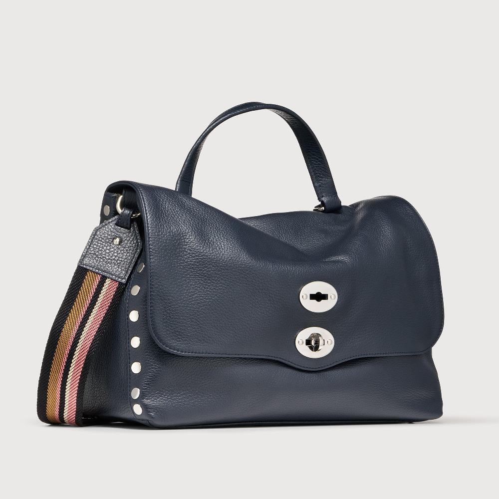 Zanellato BORSA POSTINA® MEDIUM IN PELLE MARTELLATA DARK NAVY | Zanellato Presa