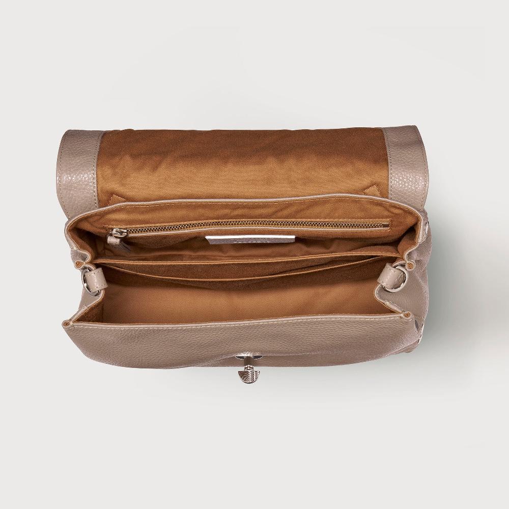 Zanellato BORSA POSTINA® SMALL IN PELLE MARTELLATA GREY CRETA | Zanellato Saldi