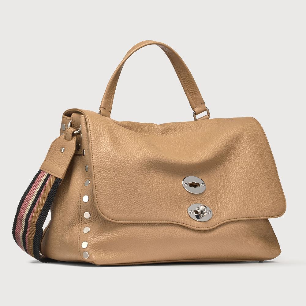 Zanellato BORSA POSTINA® MEDIUM IN PELLE MARTELLATA BROWN CAPPUCCINO | Zanellato Vendita Calda
