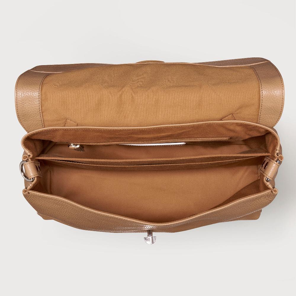 Zanellato BORSA POSTINA® MEDIUM IN PELLE MARTELLATA BROWN CAPPUCCINO | Zanellato Vendita Calda