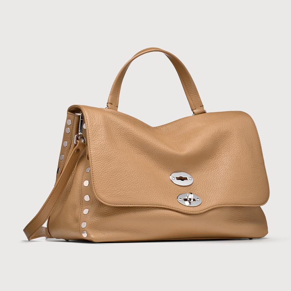 Zanellato BORSA POSTINA® MEDIUM IN PELLE MARTELLATA BROWN CAPPUCCINO | Zanellato Saldi Di Fabbrica