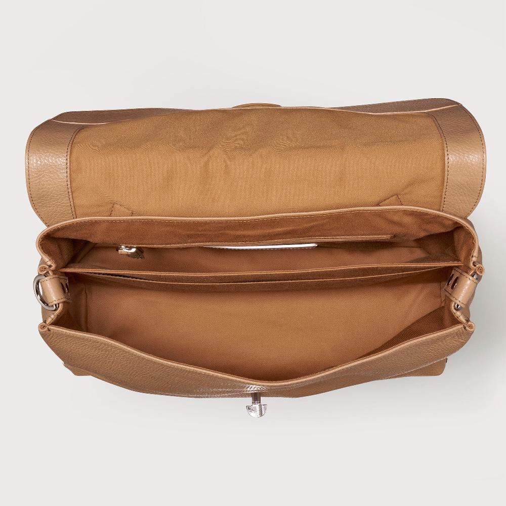 Zanellato BORSA POSTINA® MEDIUM IN PELLE MARTELLATA BROWN CAPPUCCINO | Zanellato Saldi Di Fabbrica