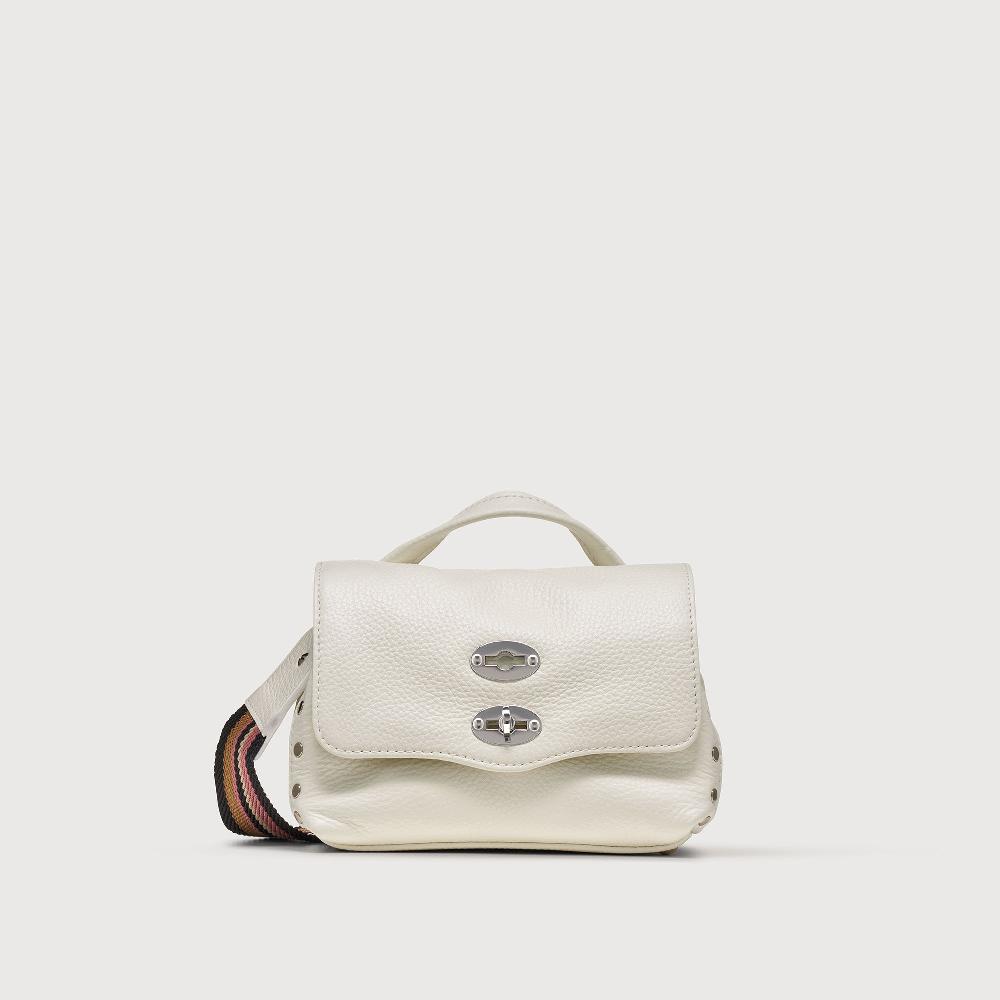 Zanellato BORSA POSTINA® BABY IN PELLE MARTELLATA BIANCO LATTE | Zanellato Negozio