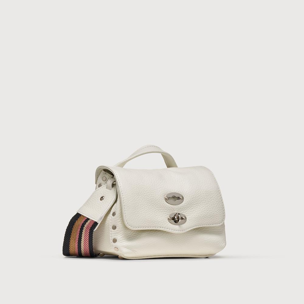 Zanellato BORSA POSTINA® BABY IN PELLE MARTELLATA BIANCO LATTE | Zanellato Negozio