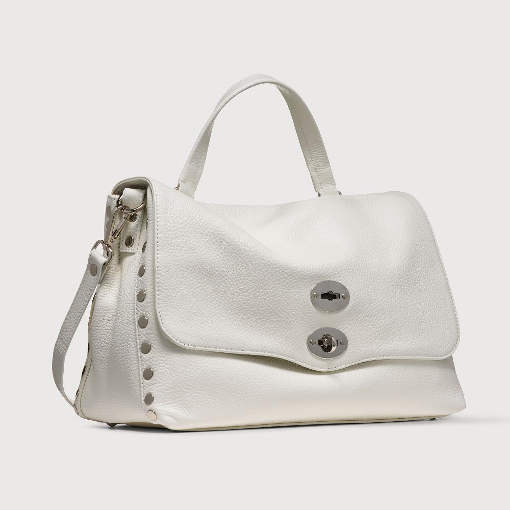 Zanellato BORSA POSTINA® MEDIUM IN PELLE MARTELLATA BIANCO LATTE | Zanellato Nuova