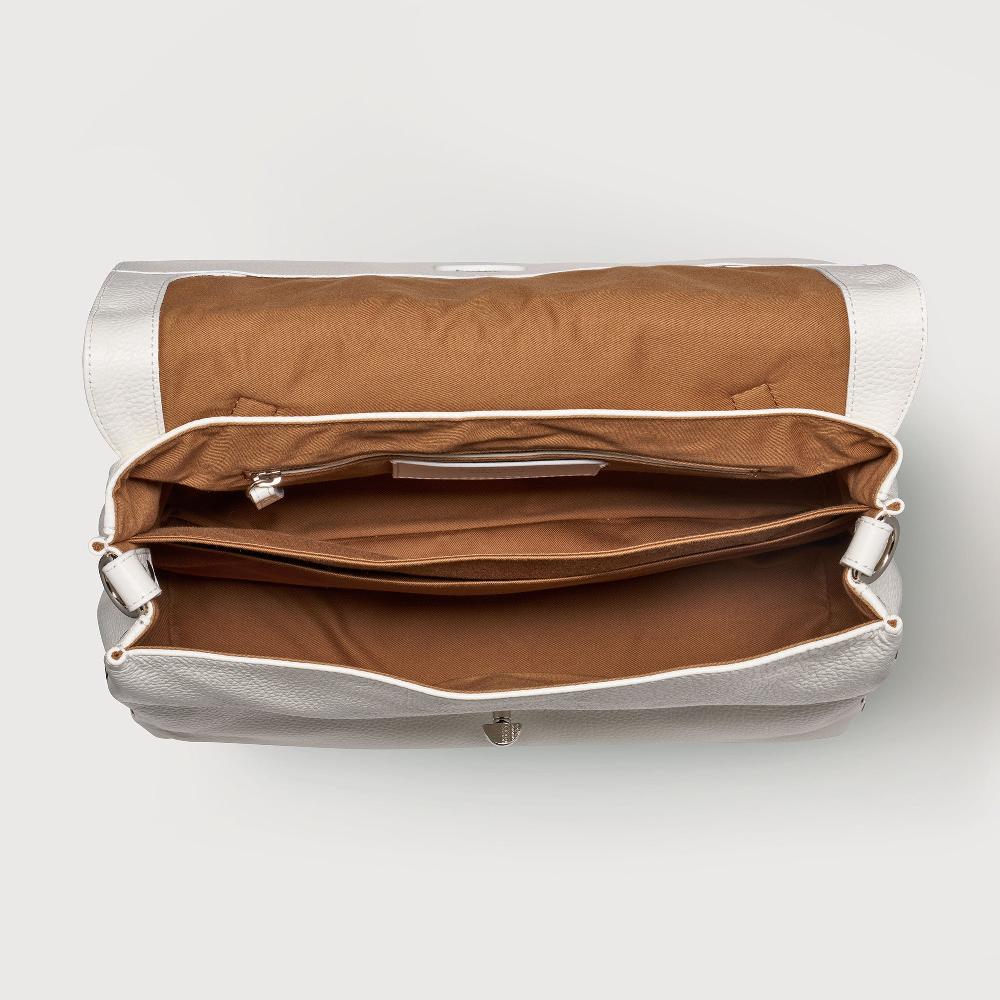 Zanellato BORSA POSTINA® MEDIUM IN PELLE MARTELLATA BIANCO LATTE | Zanellato Nuova