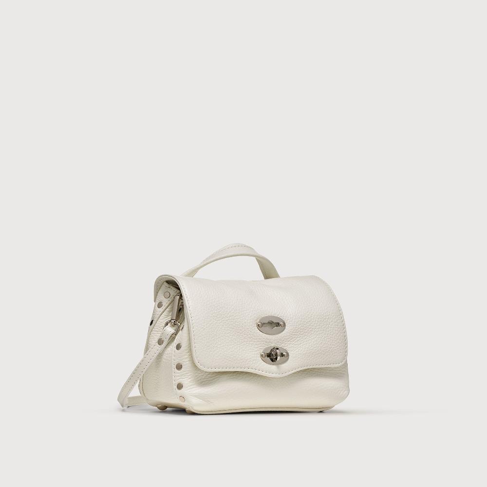 Zanellato BORSA POSTINA® BABY IN PELLE MARTELLATA BIANCO LATTE | Zanellato Moda