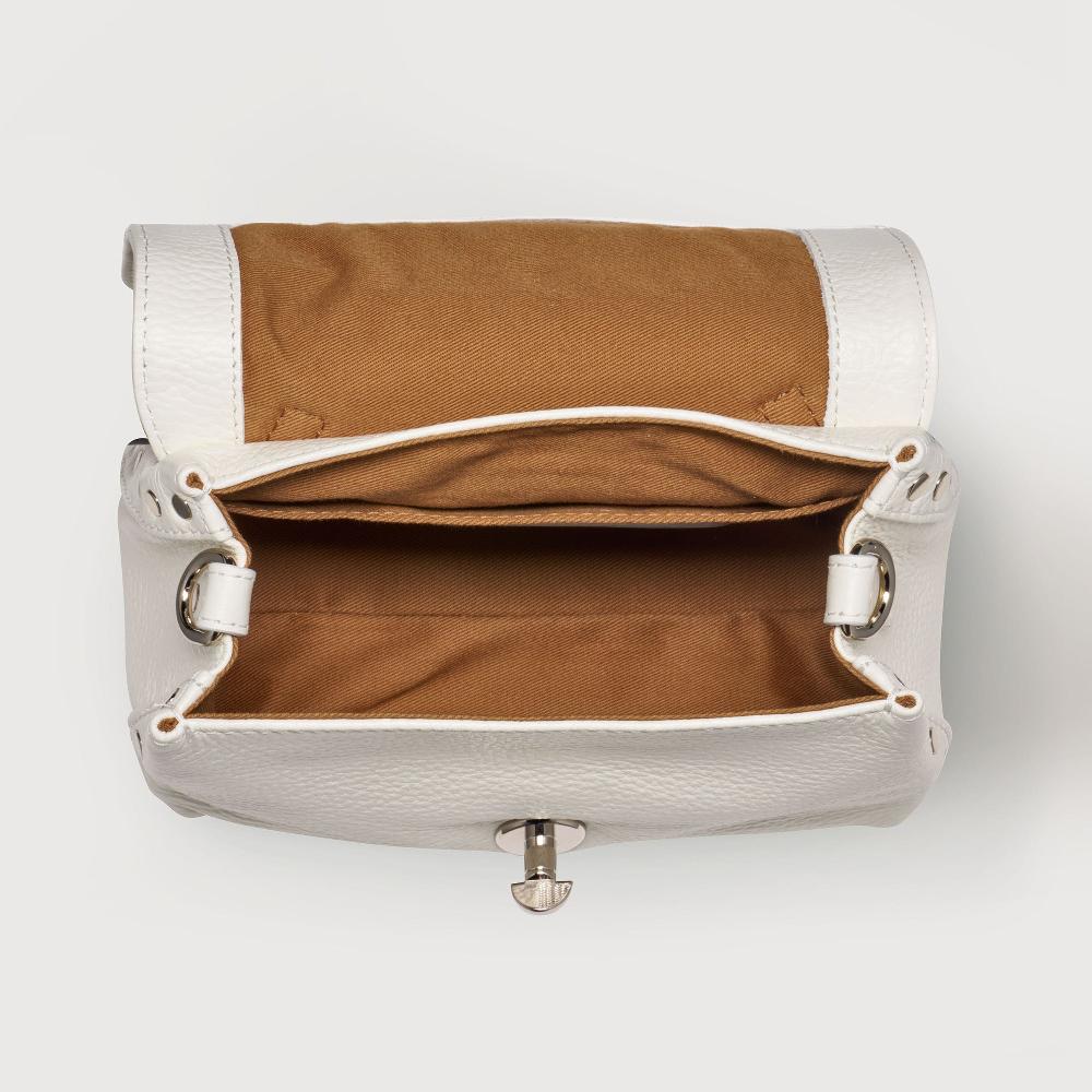 Zanellato BORSA POSTINA® BABY IN PELLE MARTELLATA BIANCO LATTE | Zanellato Moda